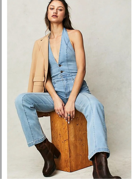 Free People Pants - Free People We The Free Cruz Denim Jumpsuit
